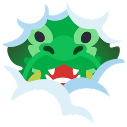 dragon and face in clouds