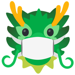 dragon and face with medical mask