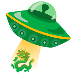 dragon and flying saucer
