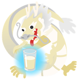 dragon and glass of milk