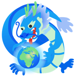 dragon and globe showing Europe-Africa