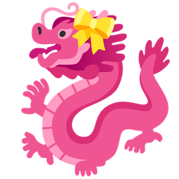 dragon and heart with ribbon