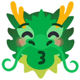 Dragon and Kissing face with closed eyes