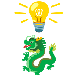 dragon and light bulb