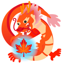 dragon and maple leaf
