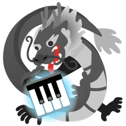 dragon and musical keyboard