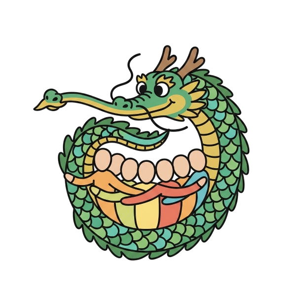 Dragon and People hugging