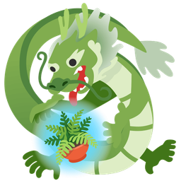 dragon and potted plant