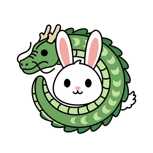 Dragon and Rabbit face