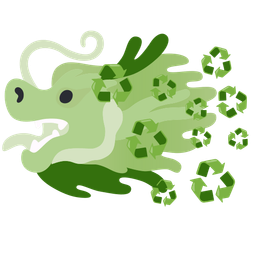 dragon and recycling symbol