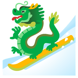 dragon and skis