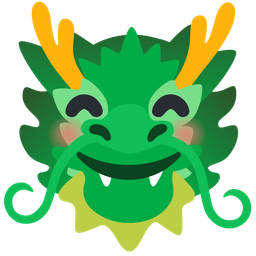 Dragon and Smiling face with smiling eyes