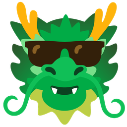 dragon and smiling face with sunglasses