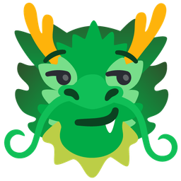 dragon and smirking face