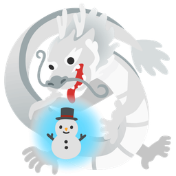 dragon and snowman without snow