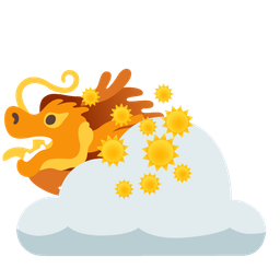 dragon and sun behind cloud
