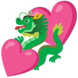 dragon and two hearts