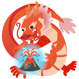 dragon and volcano