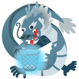 dragon and wastebasket