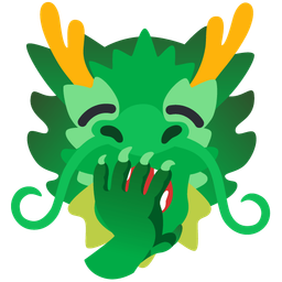 dragon and yawning face
