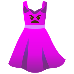 dress and angry face with horns
