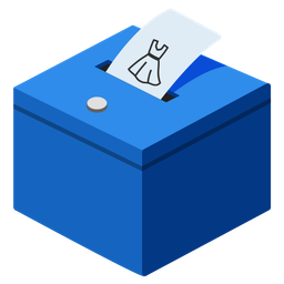 dress and ballot box with ballot