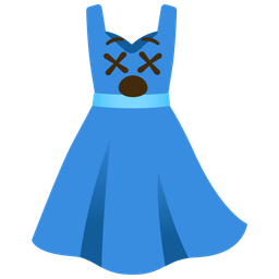 dress and face with crossed-out eyes