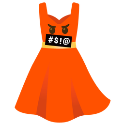 dress and face with symbols on mouth