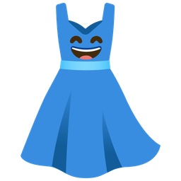 Dress and Grinning face with smiling eyes