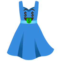 Dress and Money-mouth face