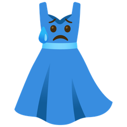 dress and sad but relieved face