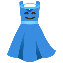 Dress and Smiling face with halo