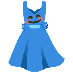 Dress and Smiling face with open hands