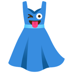 Dress and Winking face with tongue