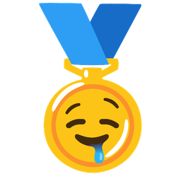 drooling face and 1st place medal