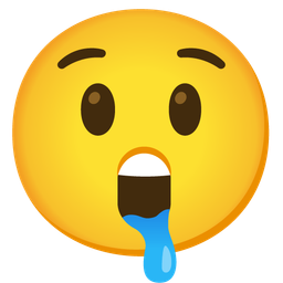 drooling face and astonished face