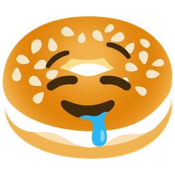 drooling face and bagel