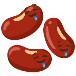 drooling face and beans