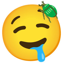 drooling face and beetle