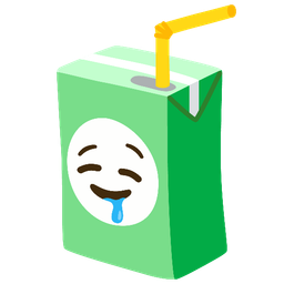 drooling face and beverage box