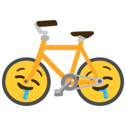drooling face and bicycle