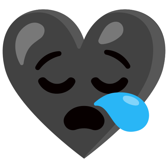 Drooling face and Black heart