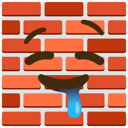 drooling face and brick