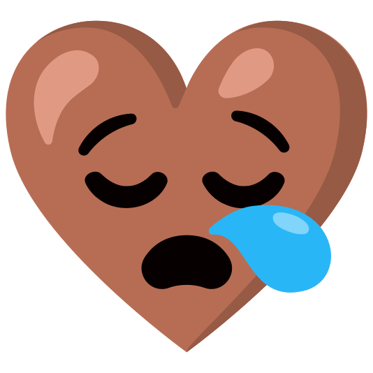 Drooling face and Brown heart