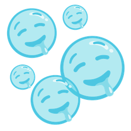 drooling face and bubbles