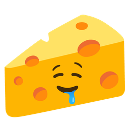 drooling face and cheese wedge