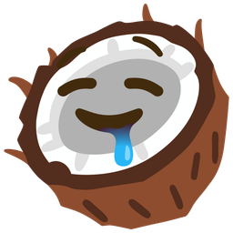 drooling face and coconut