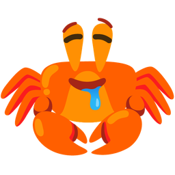 drooling face and crab