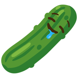 drooling face and cucumber