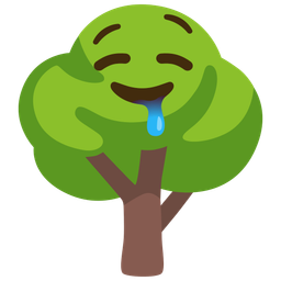 drooling face and deciduous tree